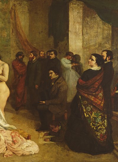 Das Atelier des Malers, eine echte Allegorie (Detail) von Gustave Courbet